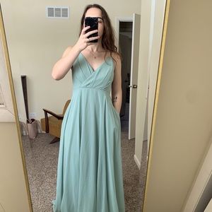 Bird Grey Kaia Bridesmaids Dress in Sage